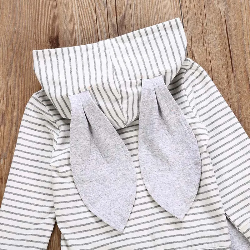 Fashion Baby Clothes Set Winter Clothes for children 2PCs Striped Hooded T shirt Tops+Pants newborn baby boy roupas meni