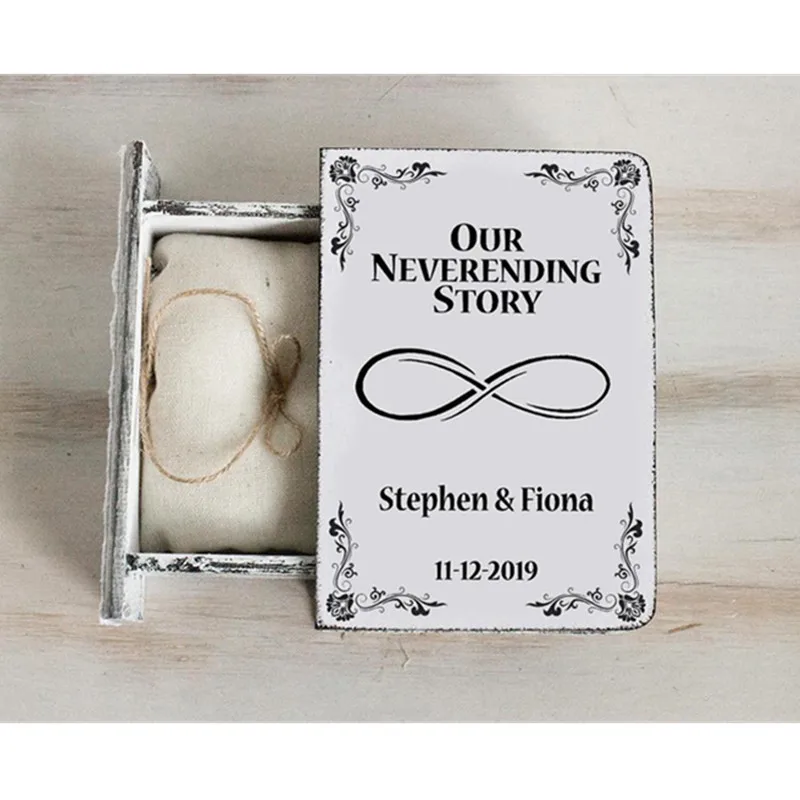 Уникальная шкатулка для колец с гравировкой под заказ ювелирных изделий коробка