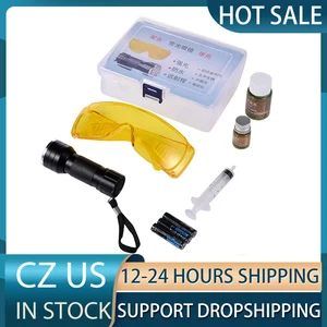 Автомобильный детектор утечки R134A R12, для кондиционера, ас, 28 светодиодный, защитный фонарик, УФ-инструмент для красителя