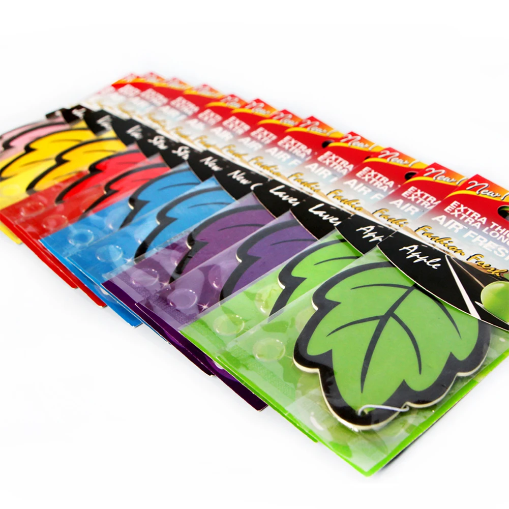 

6kinds 1PC Paper Car Air Freshener Hanging Scented Fragrant Leaves Strawberry Apple Lavender Jasmine Car Interior Decoration