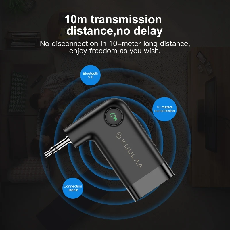 Приемник KUULAA Bluetooth 5 0 Aptx LL 3 мм AUX Jack аудио беспроводной адаптер для автомобиля ПК
