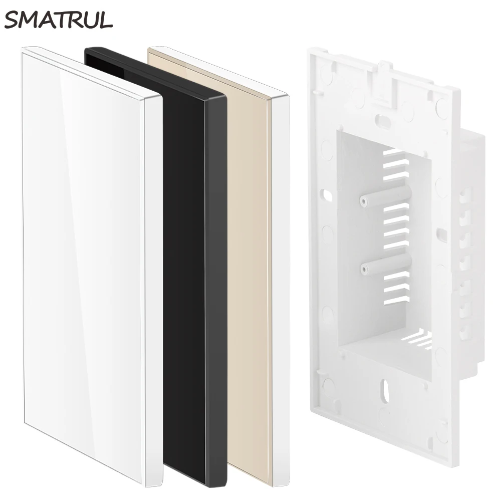Пустой декоративный настенный выключатель SMATRUL США Бразилия закаленное стекло