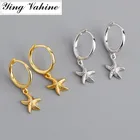 Женские серьги-пусеты с Серебряной звездой ying Vahine, серьги с подвеской в виде морской звезды из 100%-ного 925 пробы