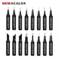 newacalox 16pcslot lead free black metal soldering iron tips 900 t for hakko rework soldering station tool kits