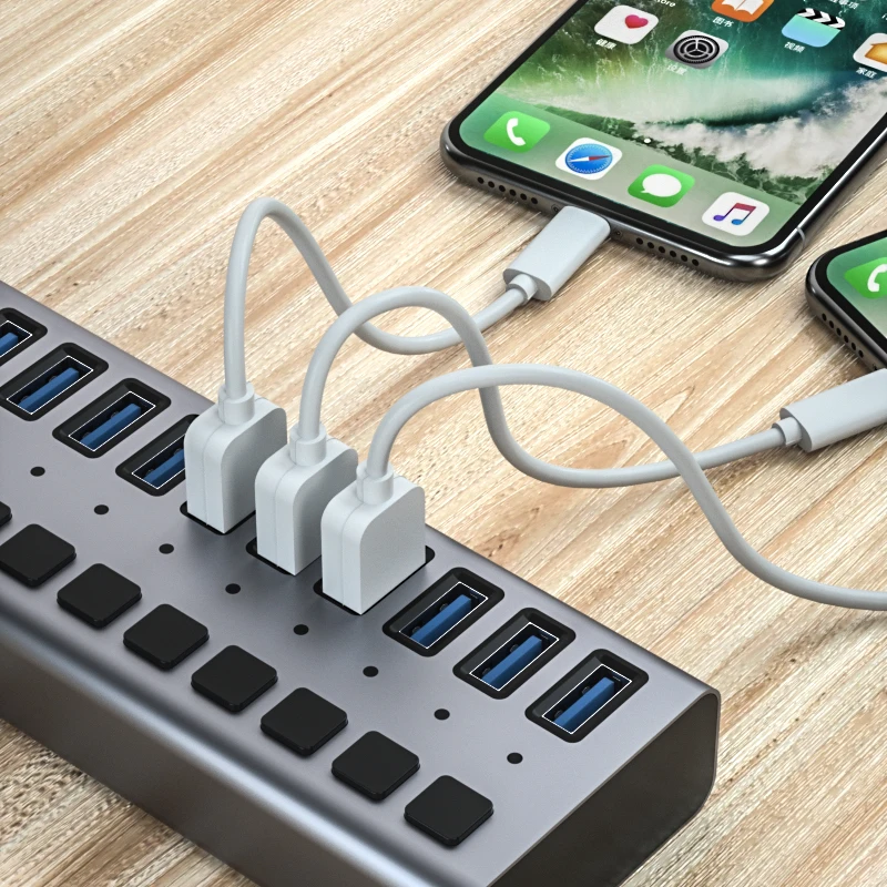 Usb хаб зарядное устройство 10 портов USB 3 0/usb многоразветвитель 12 В/4A EU/US адаптер