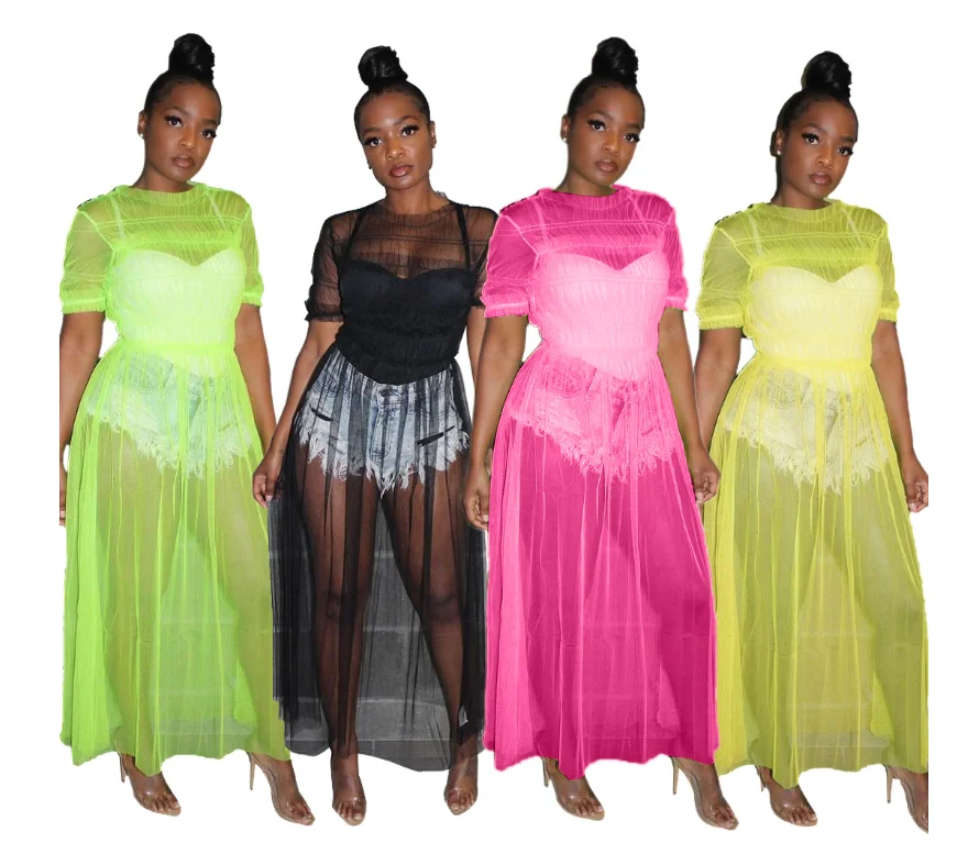 Adogirl из прозрачной сетки длинное платье|Женские платья| |