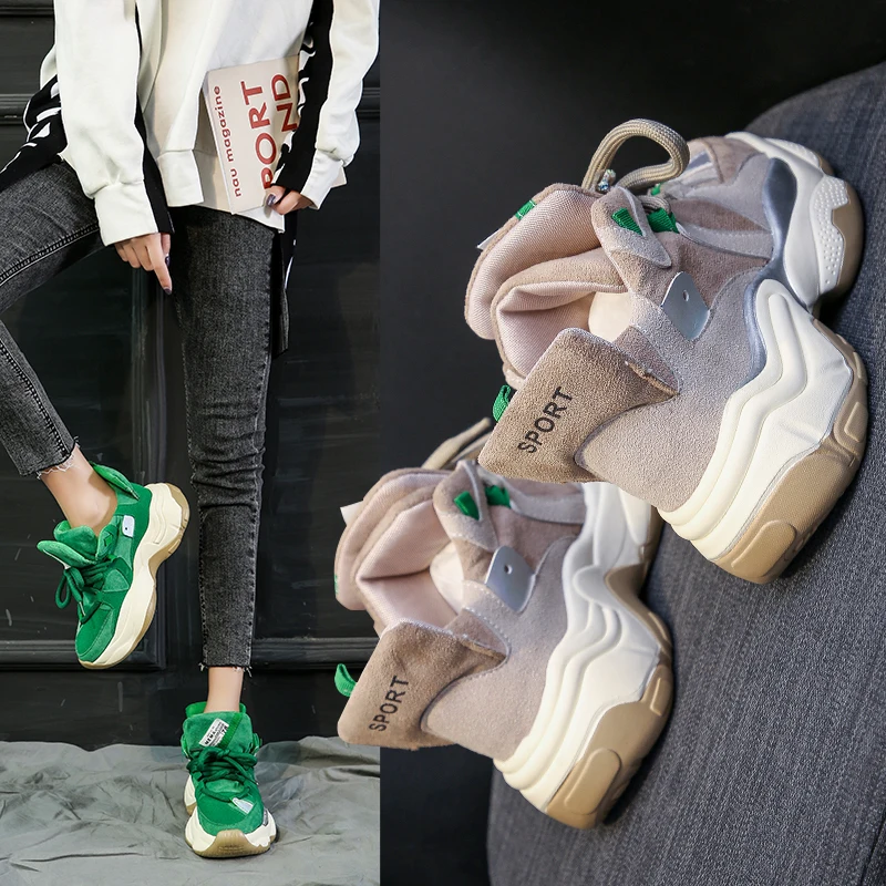 Женская спортивная обувь осенние кроссовки для женщин на платформе модная