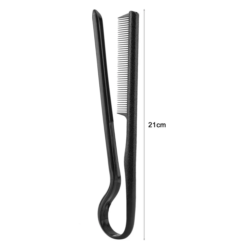 

DIY Styling Straightening V Comb Clip-Type Hairdressing Hair Straightener with black color Fashion