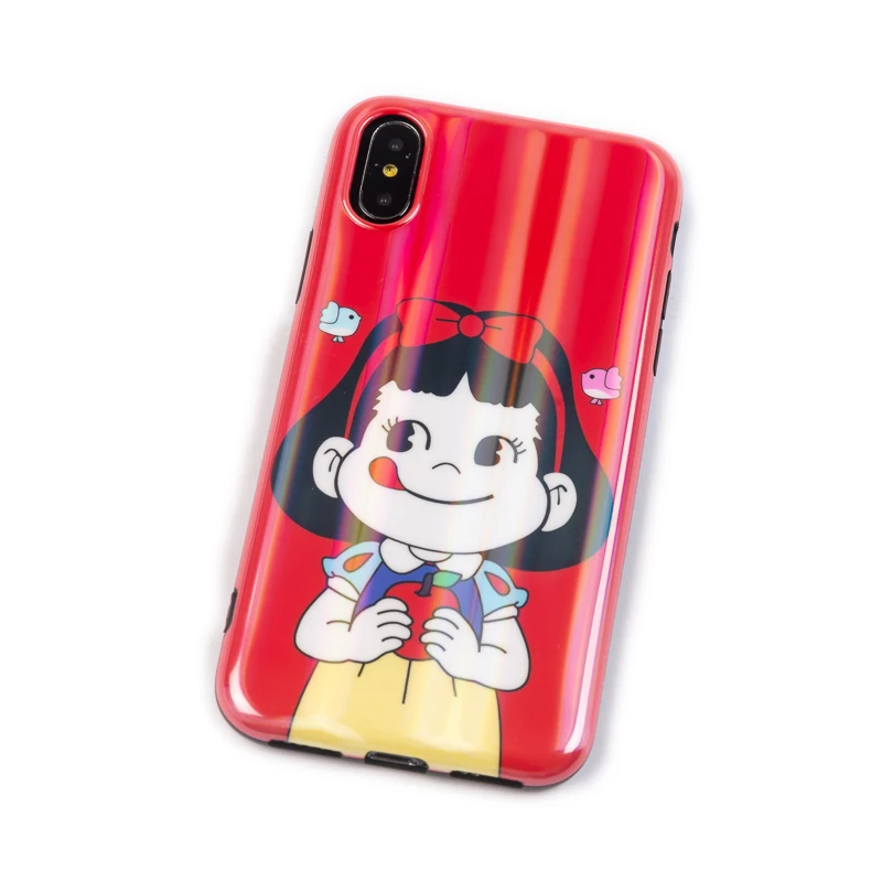 Роскошный Блестящий глянцевый мягкий силикон imd чехол для iPhone X XR 10 XS Max 7 Plus 8 6 6S