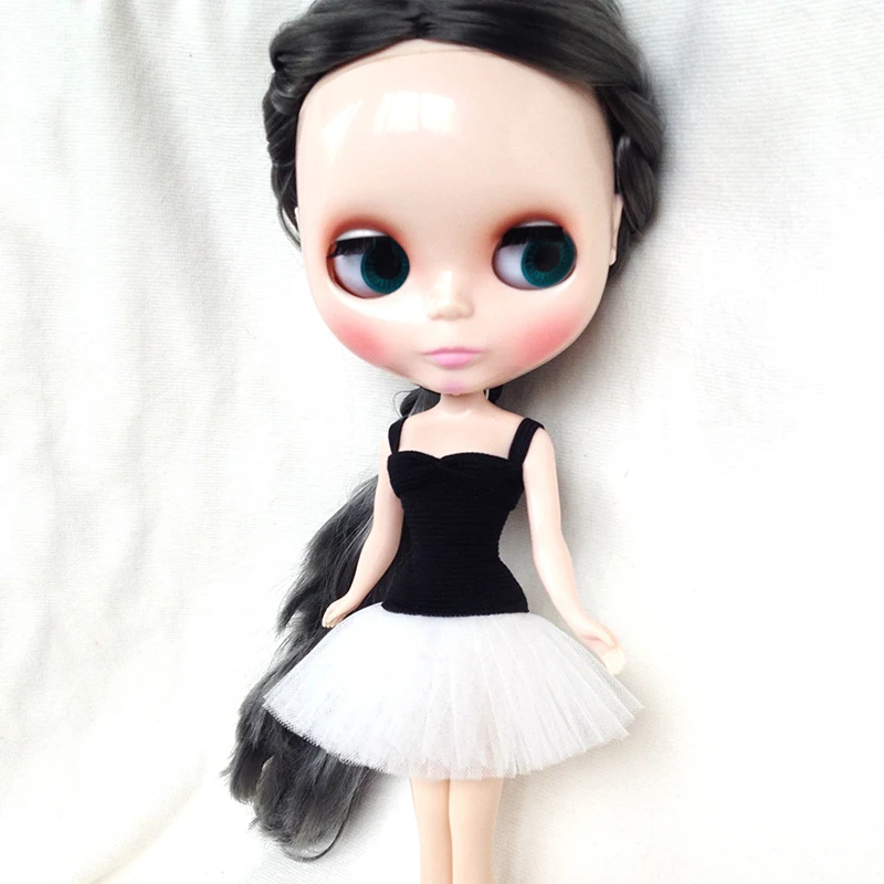 Кукла Blyth одежда черно-белое балетное платье для Барби, ob24, azone, Blyth bubble юбка кукла 1/6 Аксессуары Одежда