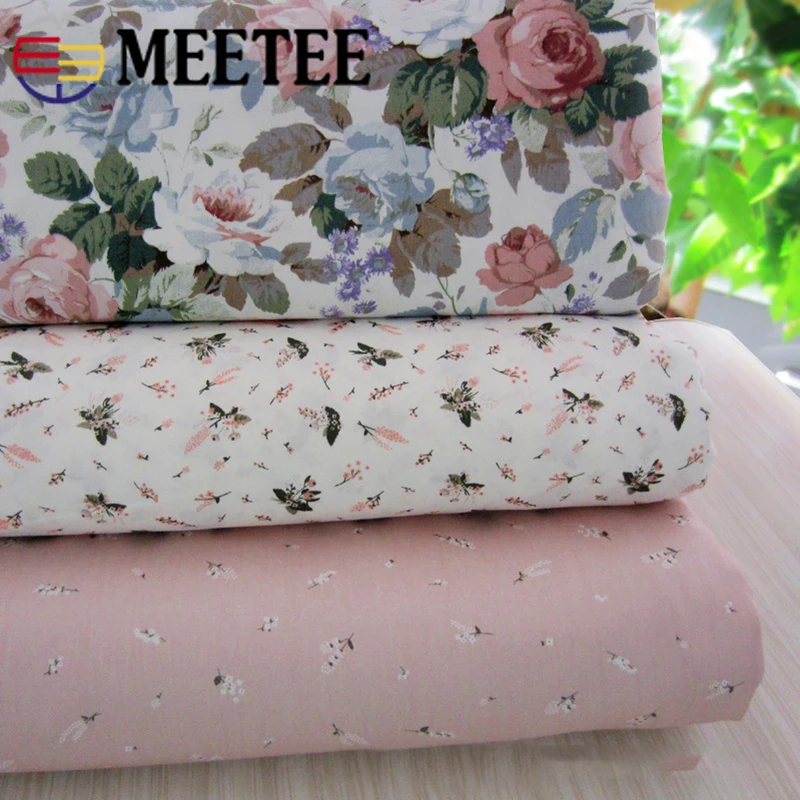 

100*150 см Meetee печатная 100% хлопчатобумажная ткань для платья органический хлопок одежда DIY Ручная работа шитье домашний текстиль декоративный ...