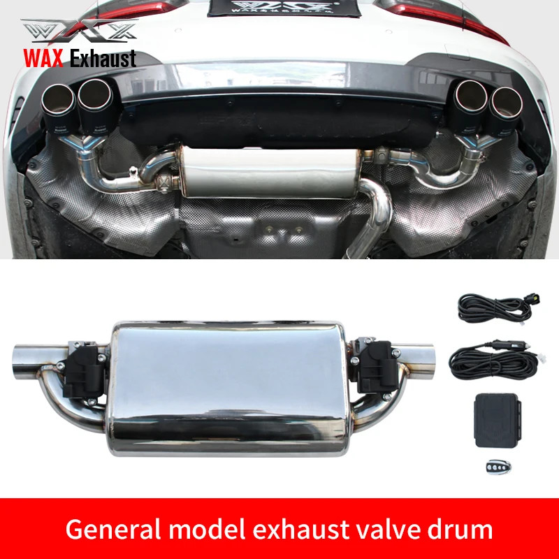 

WAX Car Exhaust System Vacuum Valve Control Exhaust Pipe Kit Variable Silencer Stainless Universal 50 60 Mm Remote Control