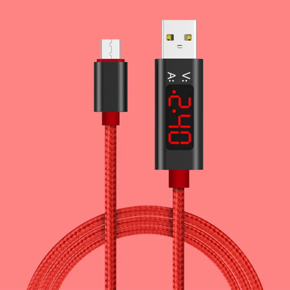 USB Data Cable Micro for Iphone Type-C with LED Display Smart Charging Protection Cellphone Powerbank Charger Tester Line | Электроника