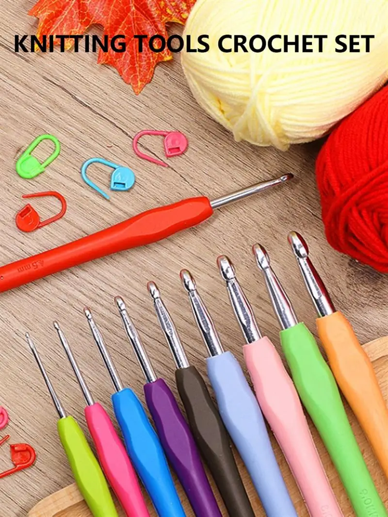 

41pcs Aluminum Crochet Hooks Gadgets Weave Craft Sweater Sewing Needles Set Multicolor Multi-Size Knitting Tool