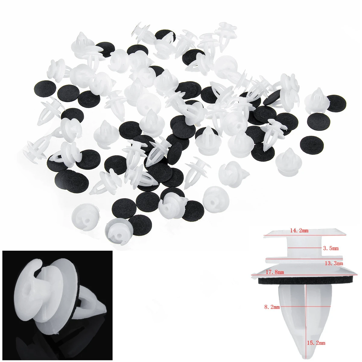 

50Pcs 8mm Car Door Trim Panel Clips Rivets Fastener Retainer For BMW E34 E36 E38 E39 E46 X5 M3 M5 Z3 .