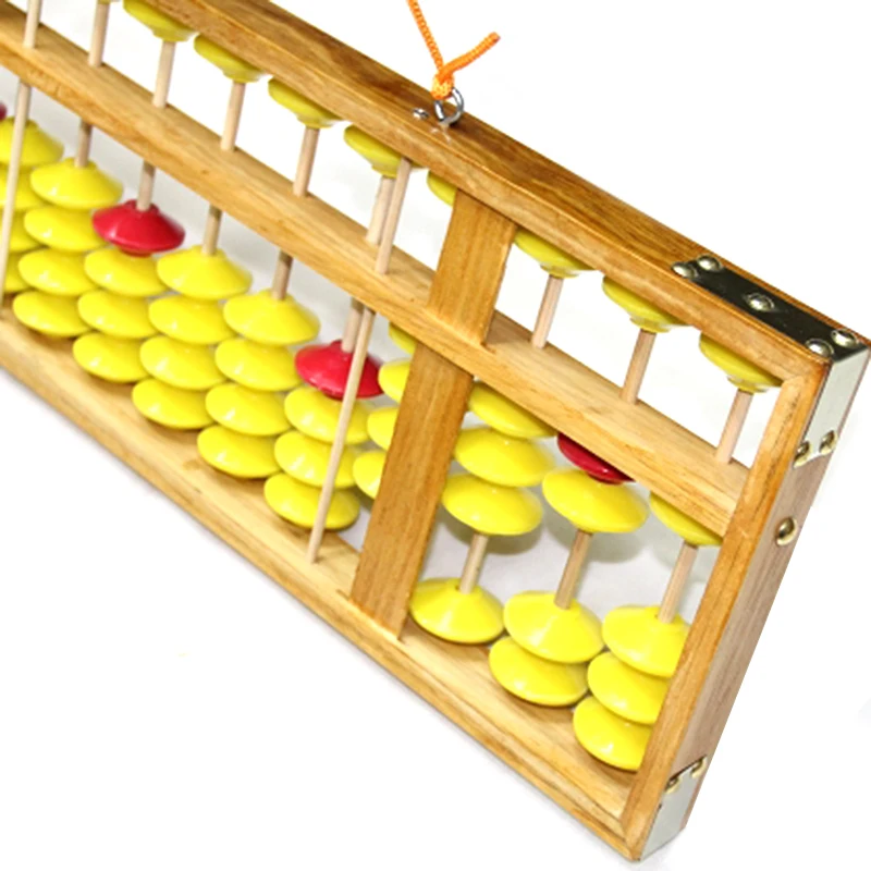 

Chinese Abacus 13 Column Wood Hanger Big Size Non-Slip Abacus Chinese Soroban Tool In Mathematics Kids Math Education Toy 58Cm