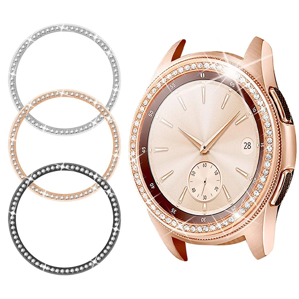 

Diamond Bezel for Samsung Galaxy Watch S3 Frontier Protection Cover Case belt Metal Bumper Ring Galaxy Watch 4 Classic 42mm 46mm