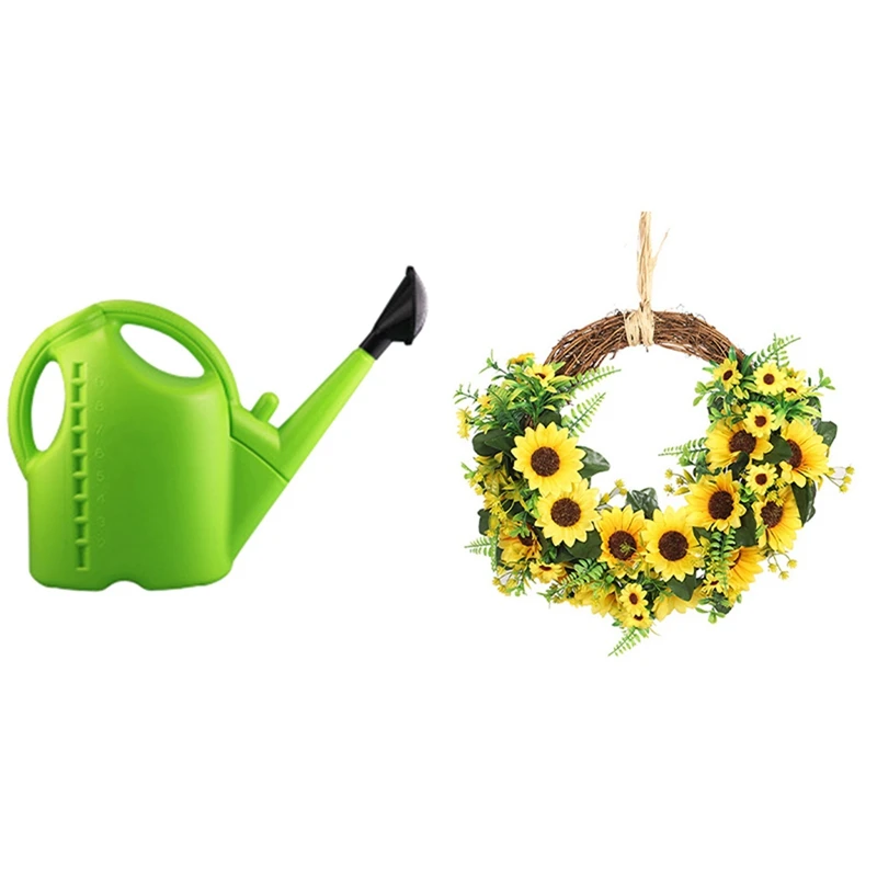 

Съемный Лейка большой Ёмкость лейки с Искусственные подсолнечника входную дверь венок