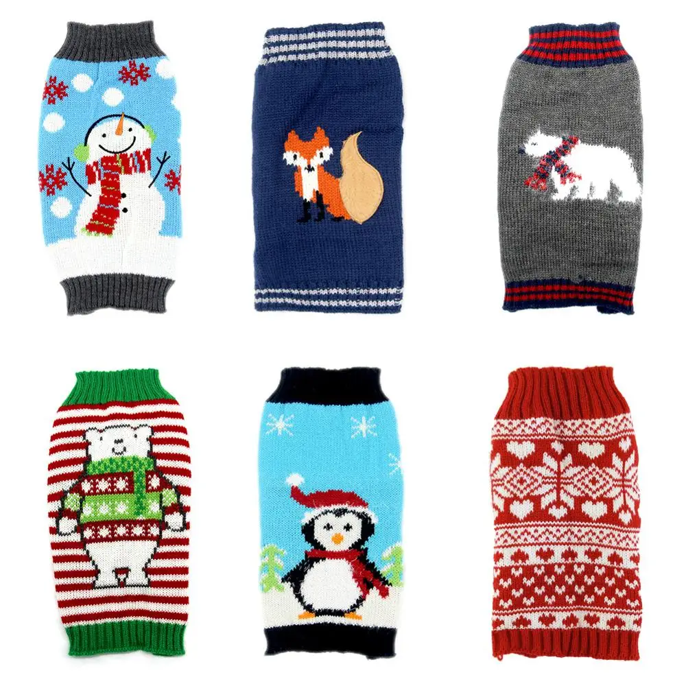 Свитер для собаки пуловер зимняя теплая одежда маленьких собак чихуахуа шиха Цзы