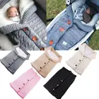Спальный мешок для новорожденных, вязаный, зимний, теплый, пушистый