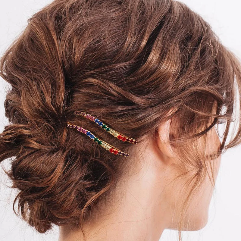 Новинка 2 шт./компл. Стразы заколки для волос женщин девушек шпильки Бобби заколка