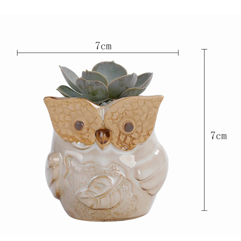 

Mini Ceramic Owl Flower Pots Ceramic Small Flower Pots for Succulents Home Garden Decoration TRYC889