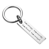 quotes i am strong i am worthy i am loved i am enough keychain inspirational faith gift for friend son daughter