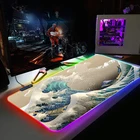 Игровой коврик для мыши Sea wave на заказ, RGB, большой коврик для мыши, светодиодный USB-клавиатура, цветной Настольный коврик для мыши, коврик для ПК, ноутбука, настольного компьютера