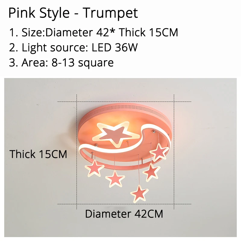 pink 42cm 36w 8070 Акриловый светодиодный светильник-люстра для детской кровати, кабинета, железная основа, кремниевый Диммируемый пульт дистанционного управления, розовый, белый, осветительная лампа - Цвет абажура: pink 42cm 36w 8070