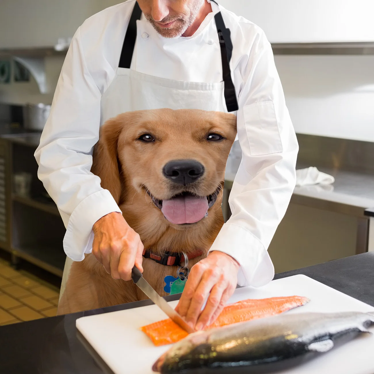 Tophome Кухонный Фартук золотой ретривер собака Регулируемая без рукавов Фартуки из