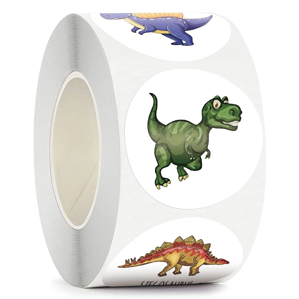 

500pcs Dinosaur Stickers for Boys 1.5 inch 6 Cartoon Adorable Animals Sticker Classroom Teacher Reward Motivational Kids Sticker