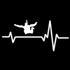 1 шт. 16,8 см * 8 см Парашютная женщина прыжок команда сердцебиения переводная картинка виниловая чернаясеребряная Автомобильная Наклейка для Dodge наклейка s