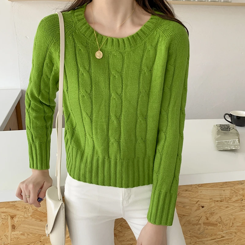 Women Sweaters Knitted Tops 2019 New Winter Casual Female Knitwear Candy Color Fashion O-Neck Woman Short Pullovers | Женская одежда