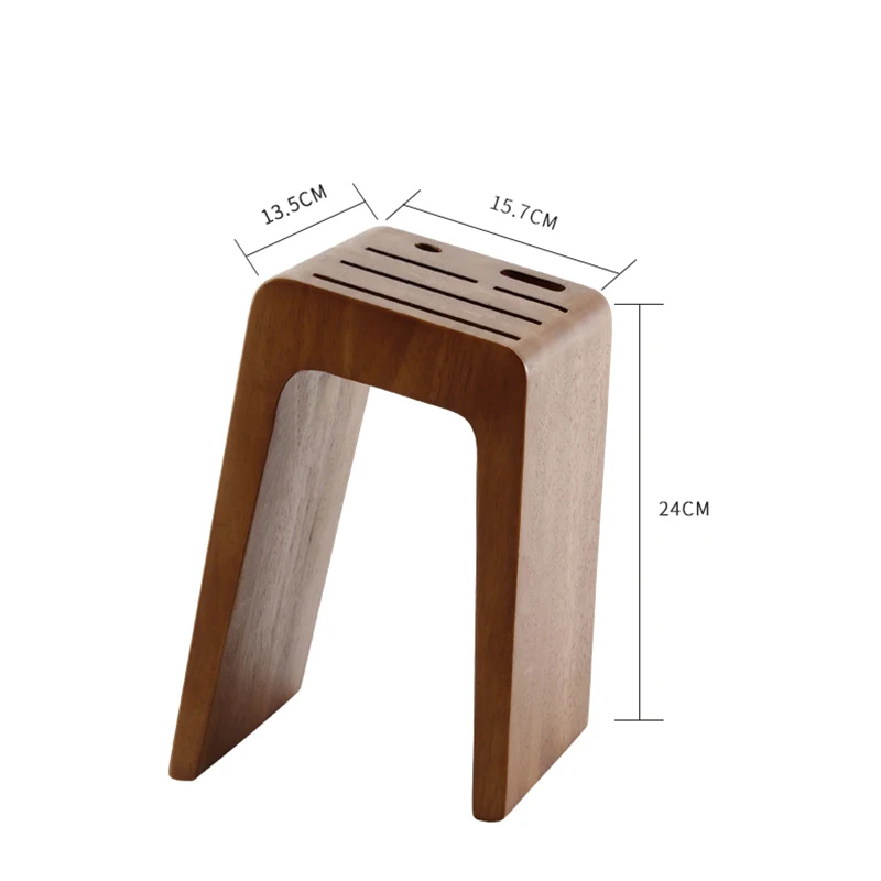 Knife Holder Резиновый деревянный нож держатель 6-луночное шеф-повар кухонный блок для ножей стеллаж для хранения стенд Элегантный многофункциональный органайзер аксессуары инструменты - Цвет: Knife Holder