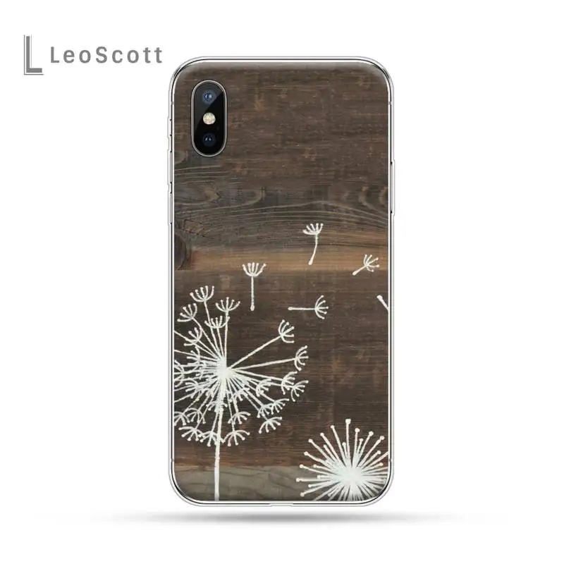 

wood textures Dandelion Pattern luxury protective Phone Case shell for iPhone 11 12 pro XS MAX 8 7 6 6S Plus X 5S SE 2020 XR