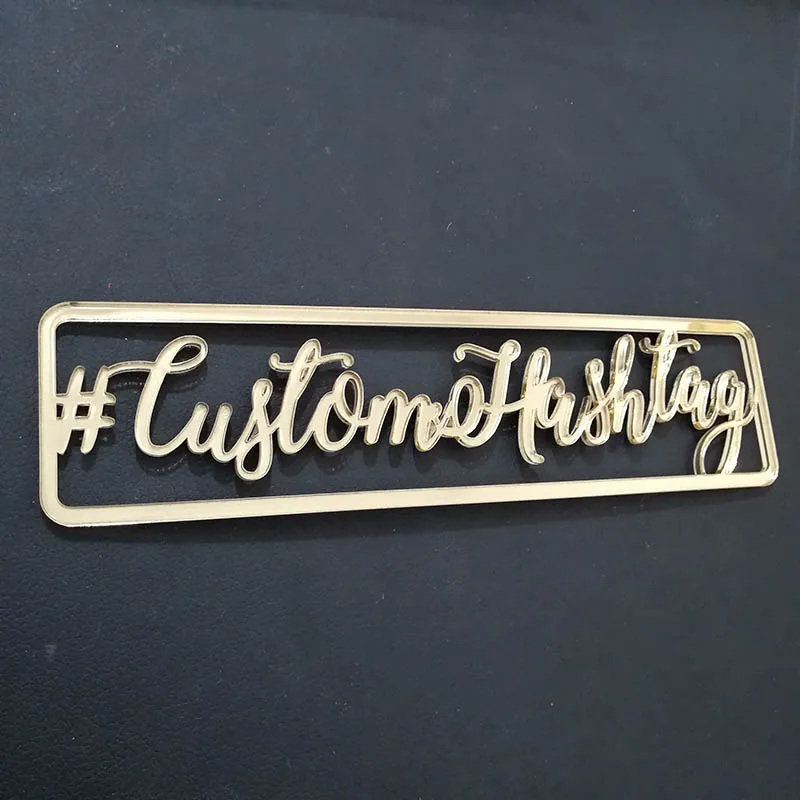 Изготовленный на заказ вырезной знак для хэштега персонализированный лазерная