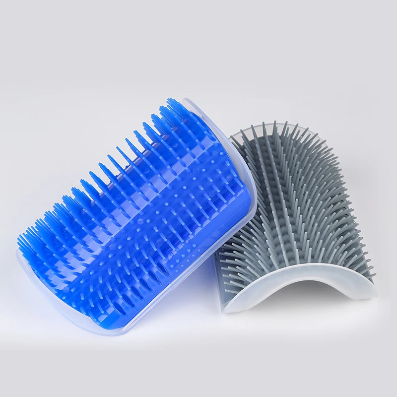 Угловая Расческа для питомцев пластиковый массажер кошек и собак с щетиной от