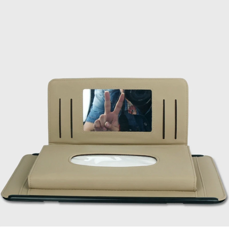 

Sun Visor Napkin Holder Waterproof Tissue Bag Wear-resistant Leather Tissue Storage Holder Car Interior Decorations