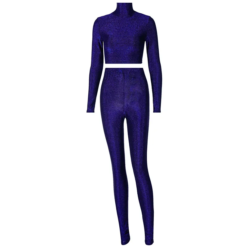 

Oluolin Women Sexy Tracksuit Cop Top and Pants 2 Piece Set Casual Long Sleeve Turtlrneck Jumpsuit Autumn Wear Matching Set Club