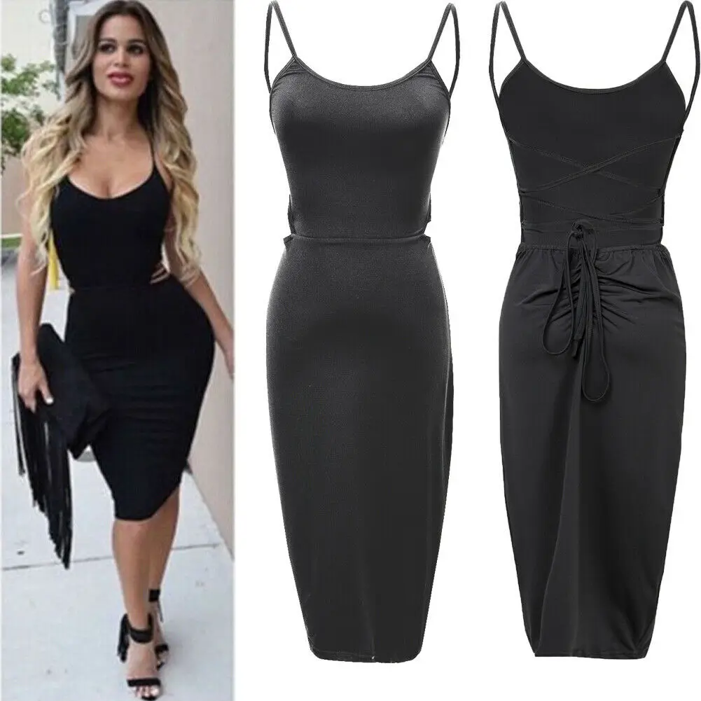 

2020 Hot sale solid v-neck backless Bandage Women Dress Tunic Top Shirt Lose Casual Fashion Sleeveless Party Evening