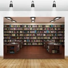 Фон для студийной фотосъемки с изображением книжной полки библиотеки книг света