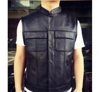 new free shippingbrand style cowhide vest 100 genuine leather men slim vest motorbiker mens vestsquality sales