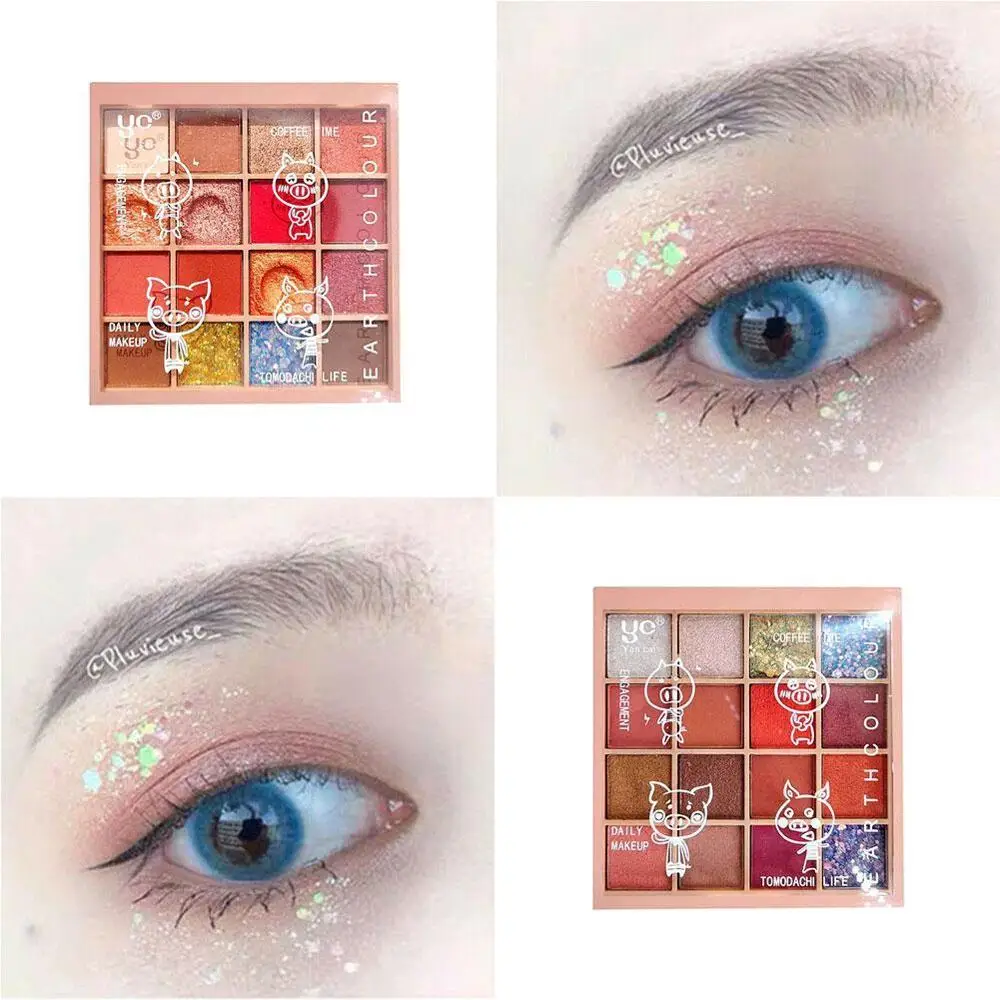 Новые модные блестящие тени для век 16 цветов Тени макияж металлик палитра теней