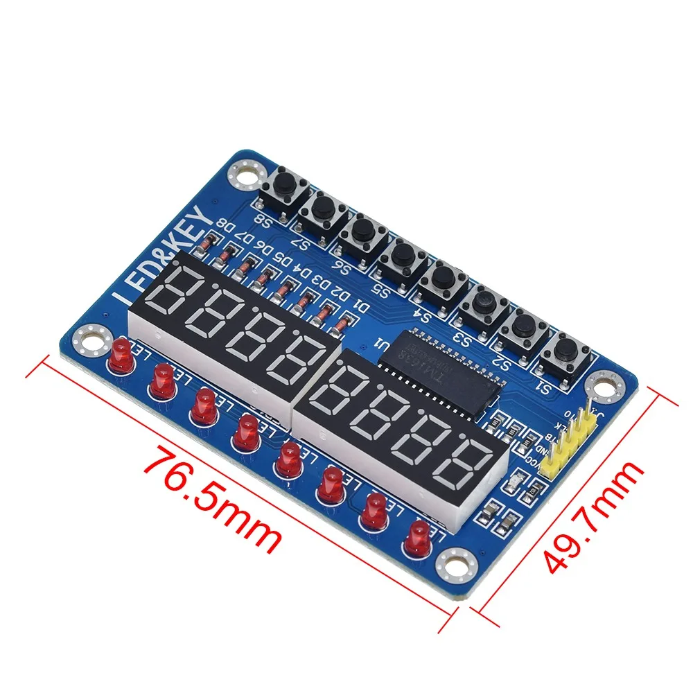 spkey Дисплей светодиодной лампой для AVR Arduino 8 бит цифровой светодиодный трубчатая лампа 8-Bit TM1638 модуль