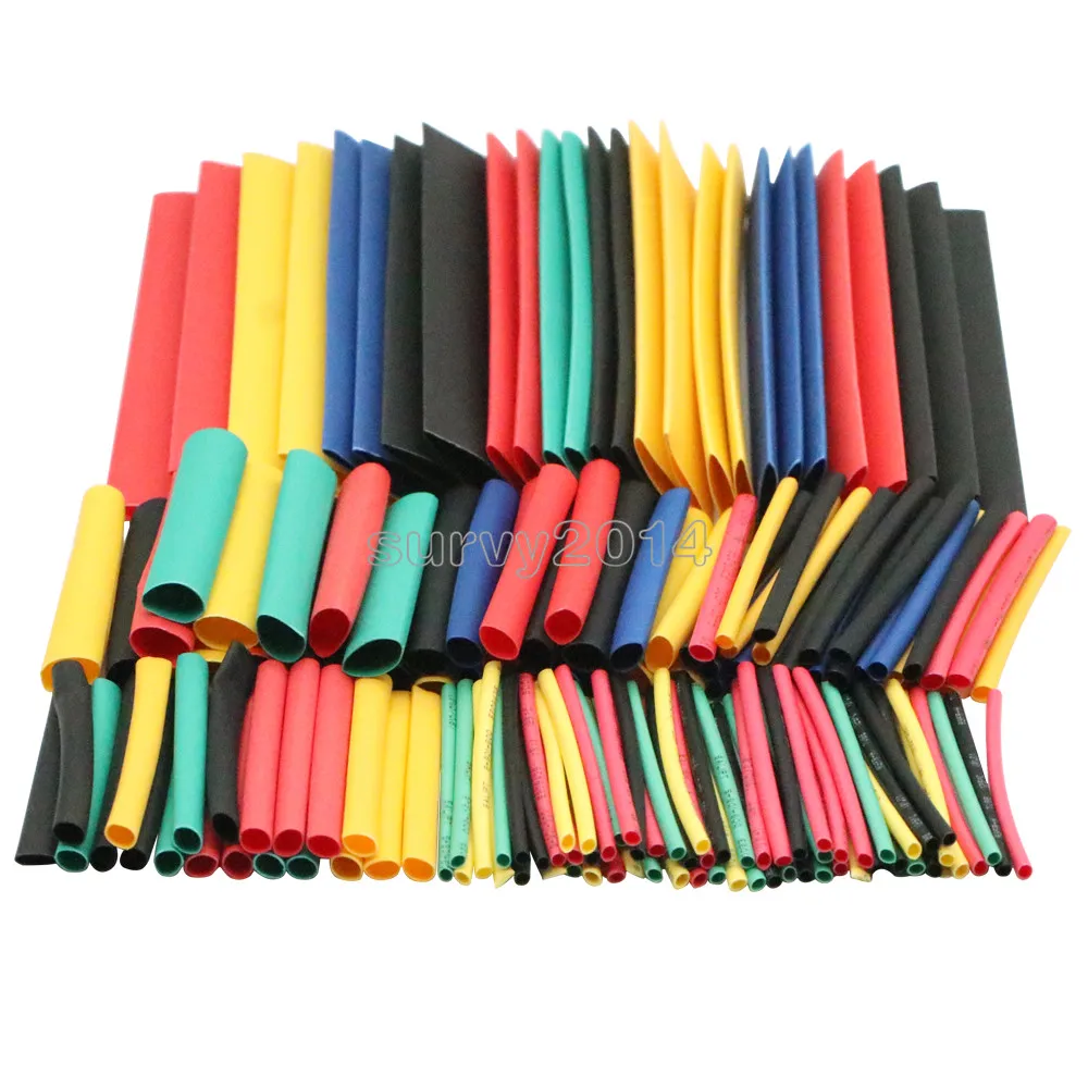

164pcs Set Polyolefin Shrinking Assorted Heat Shrink Tube Wire Cable Insulated Sleeving Tubing Set 2:1