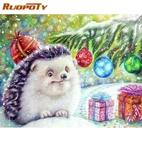 ruopoty 5d diy animal diamond painting hedgehog full square diamond art embroidery mosaic handmade home decoration