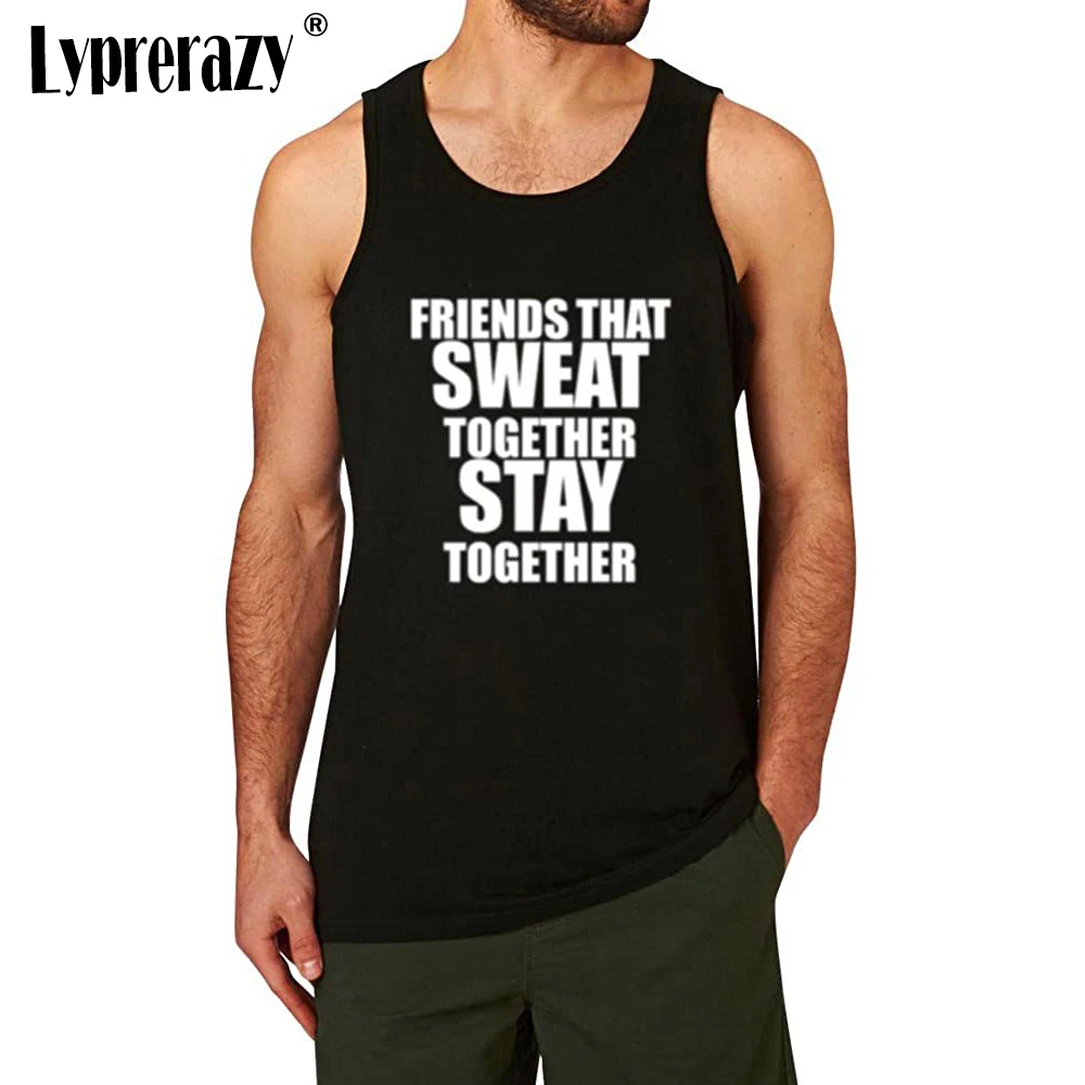

Lyprerazy Men's That Sweat Together Stay Together Workout Fitness Gym Tank Tops Men Summer Cotton Letter Print Casual Tank Top