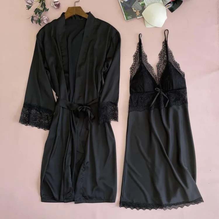 Халат женский розовый из вискозы комплект летней ночнушки интимное белье