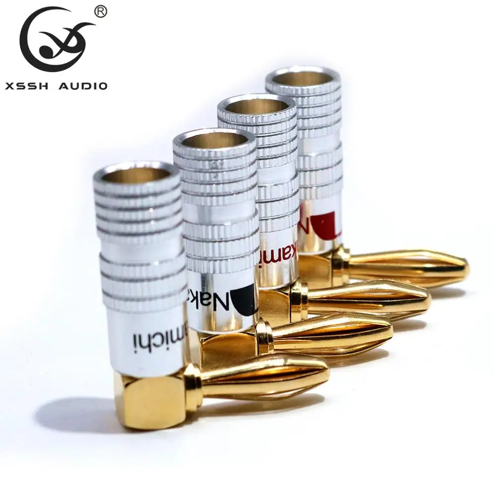 8 шт. или 16 XSSH аудио Hi end Hifi позолоченный 90 градусов прямоугольный маленький 5 мм