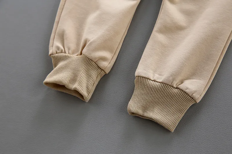 Весенне-осенний Детский костюм из футболки и брюк спортивный для малышей с